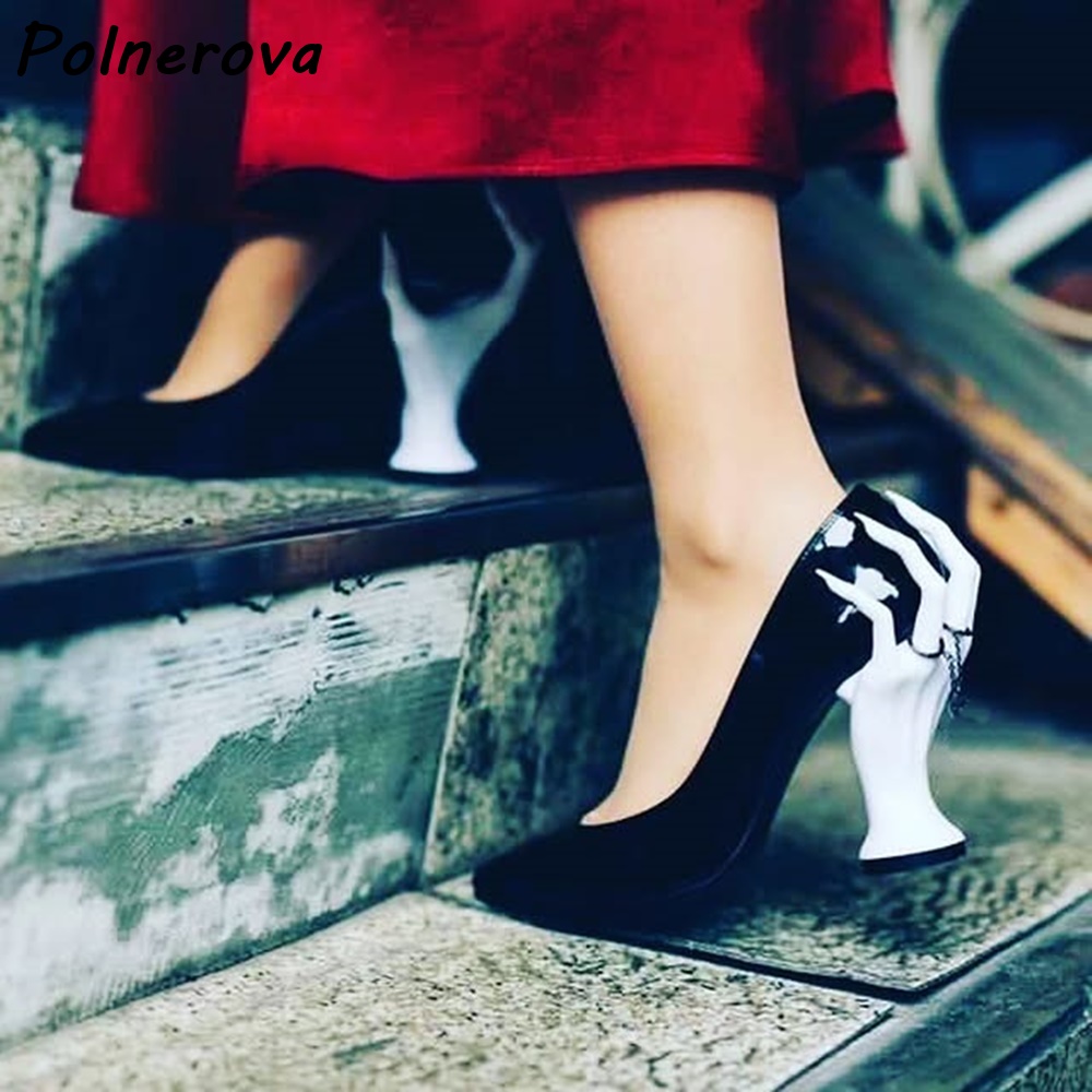 Women'S Shoes Hands Free - Hand Sculpture Heel Pointed Toe Pumps