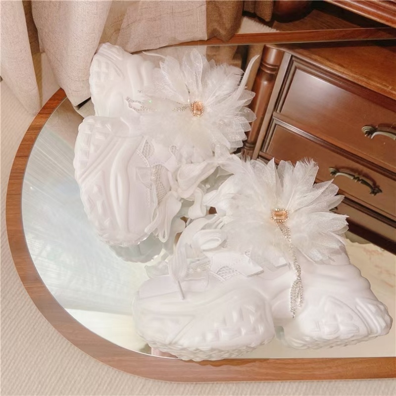 White floral lace rhinestone t - Women'S Shoes Hands Free 评论和价格