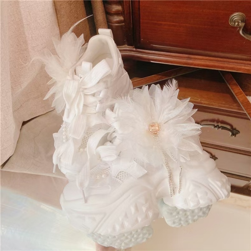White floral lace rhinestone t - Women'S Shoes Hands Free 评论和价格