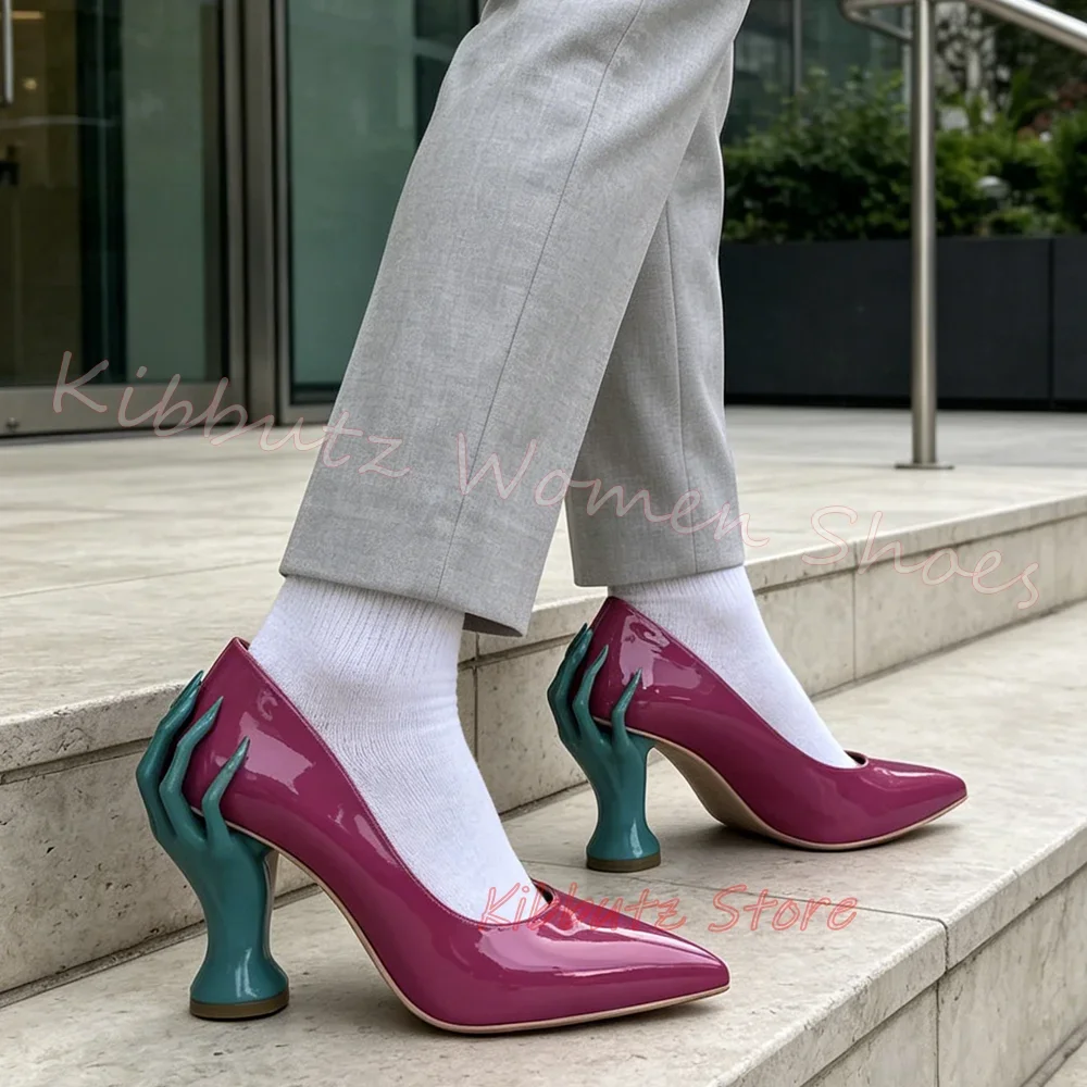 Hand Shape Heel Pumps Pointed  - Women'S Shoes Hands Free 评论和价格