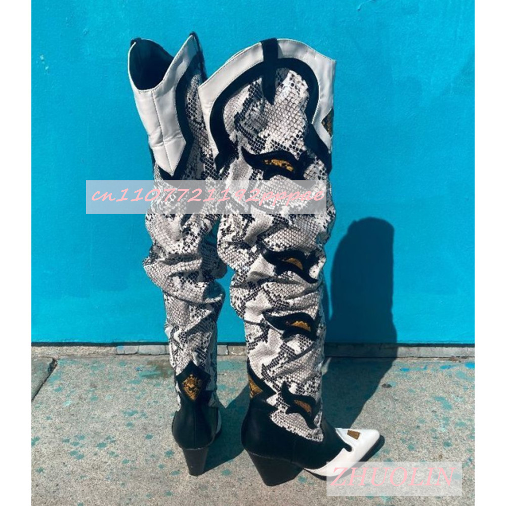 Winter Embroidered Snake Patte - Sock Boot Women 评论和价格