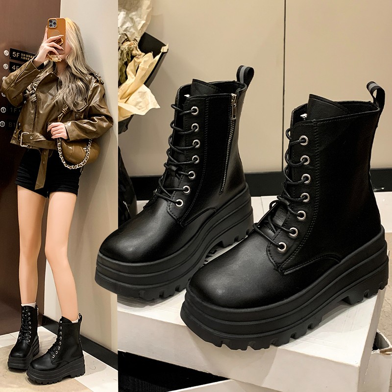 Fall/Winter New Side Zip Platf - Sock Boot Women 评论和价格