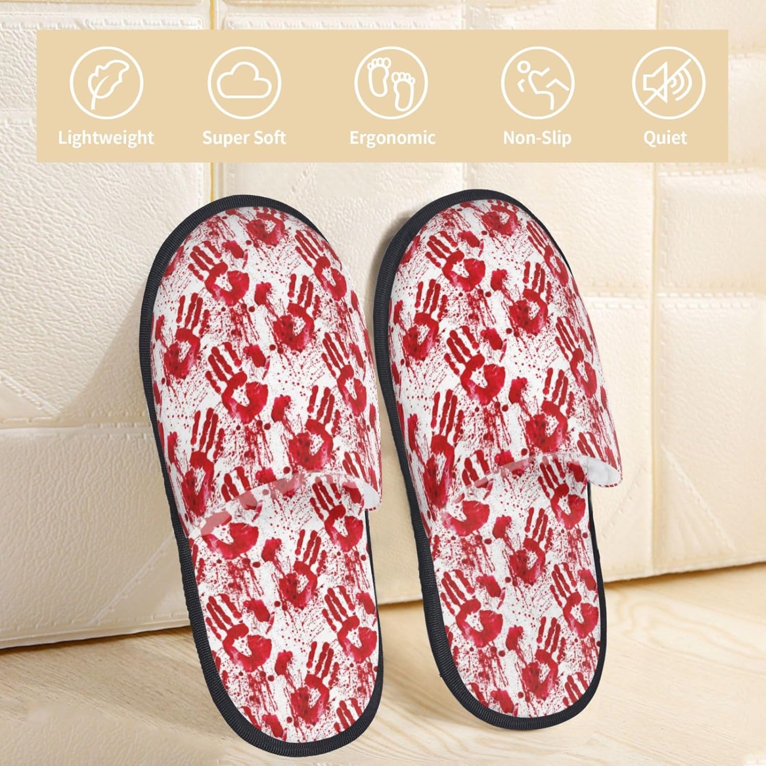 Bloody Hand Print Women Slippe - Women'S Shoes Hands Free 评论和价格
