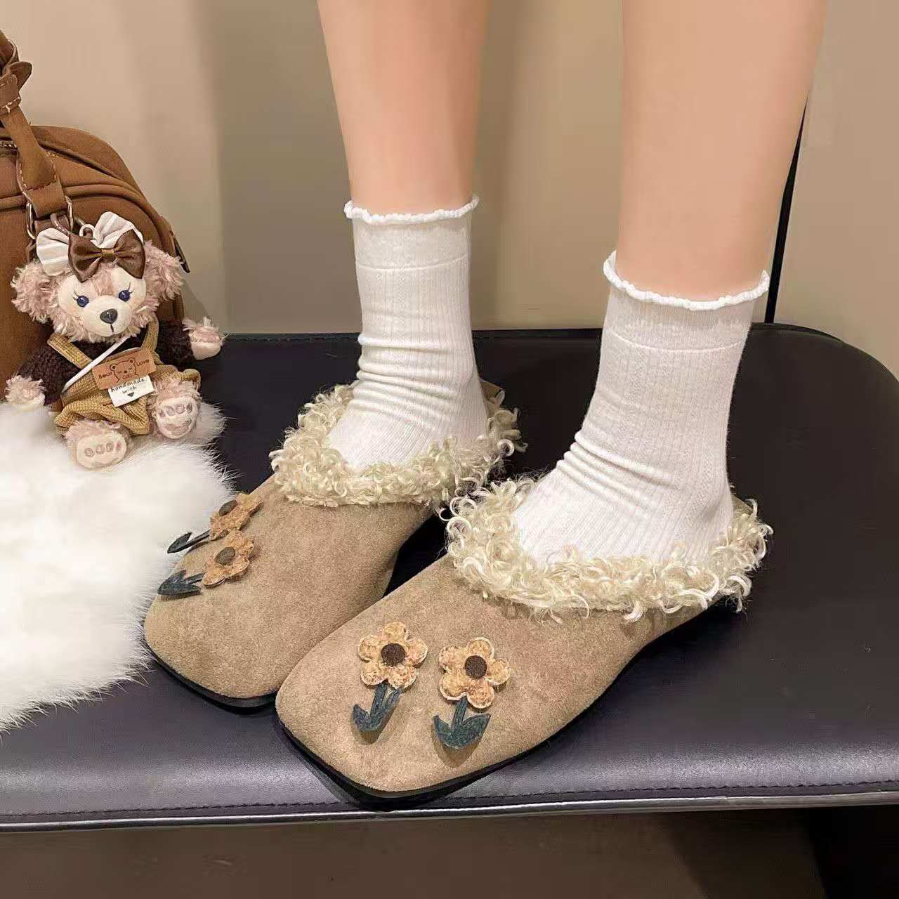 2026 Fall winter flat plush sl - Women'S Shoes Hands Free 评论和价格