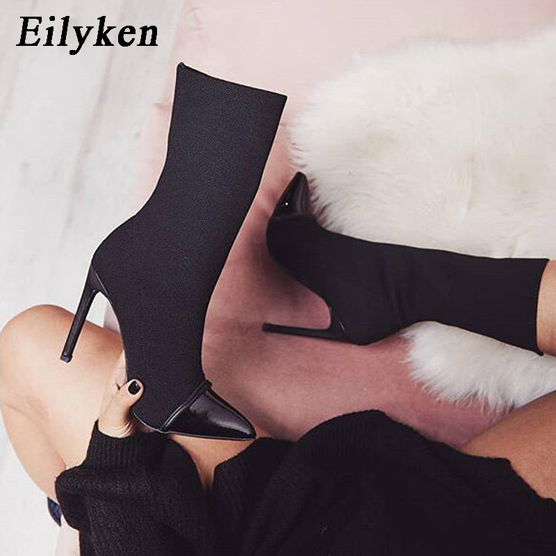 Eilyken Stretch Fabric Short A - Sock Boot Women 评论和价格