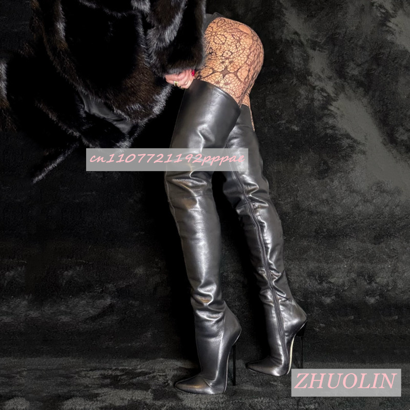 Black Matte Over-The-Knee Boot - Sock Boot Women 评论和价格