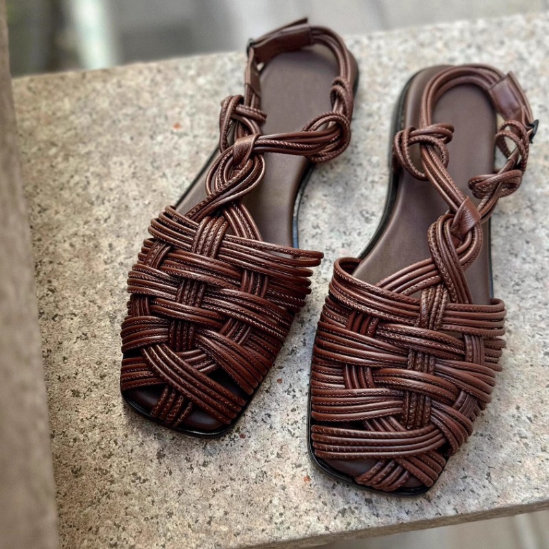 Vintage Hand-woven Flat-bottom - Women'S Shoes Hands Free 评论和价格