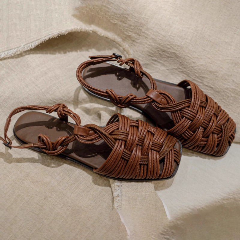 Vintage Hand-woven Flat-bottom - Women'S Shoes Hands Free 评论和价格